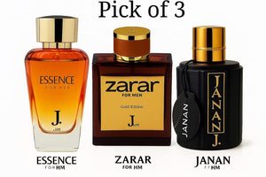 J. Long Lasting Fragrance Perfume Set - 3 Pcs of Woody Citrus Essence